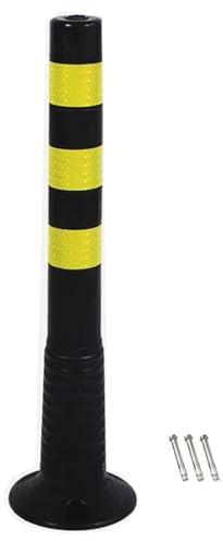 YHWKGZ Paletto di Sicurezza, Pali di Sicurezza In Plastica, Coni dis Avvertimento Stradali for Vialetti E Marciapiedi, Paletti Segnalazione Stradale Riflettenti(Black,1pcs)