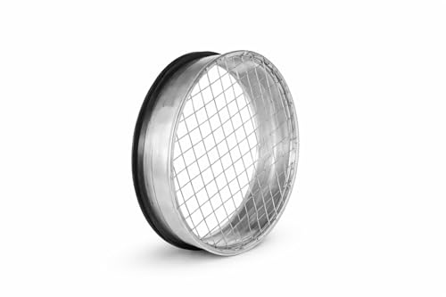 Easy Act Tubulure de sortie 250 mm, sortie d'aération ronde avec grille métallique, 12,7 x 12,7 mm et joint EPDM en tôle d'acier galvanisée