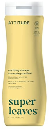 ATTITUDE Clarifying Hair Shampoo, EWG Verified, Restores Shine, Naturally Derived Ingredients, Vegan and Plant Based, Lemon Leaves and White Tea, 473 mL