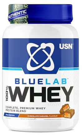 USN Blue Lab Whey Protein Powder: Chocolate Caramel - Whey Protein 2kg - Post-Workout - Whey Isolate - Muscle Building Powder Supplement With Added BCAAs