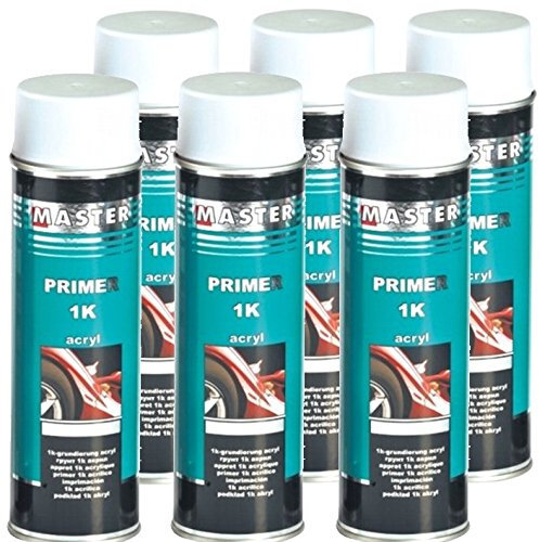 Troton 1 K Primer 500 ml Spray de imprimación acrílico, base adherente para coche, color blanco, 6