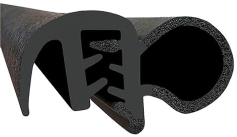 Goma estanqueidad Universal 3m para junta de puerta, adaptable para PEUGEOT 206 -REANULT CLIO/MEGANE/SCEN,sellado puerta caravana, naval, maquinaria agrícola etc. Sujeción 1-3,5 mm, NEGRO