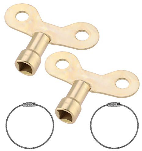 MWOOT 2 Stück Wasserhahn Schlüssel Faucet Key Mit Draht Schlüsselanhänger,Universal Heizkörperventilschlüssel Wasserhahntasten Water Tap Keys