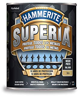 Hammerite Superia Mate, Negro, 750 ml