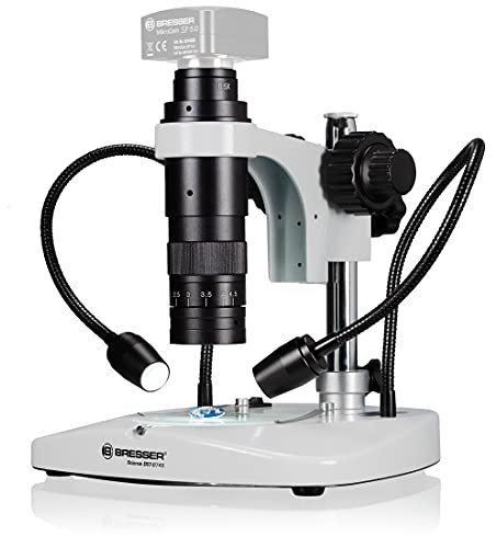 Bresser Mikroskop DST-0745 Zoom 0,7X–4,5X für Digitale Mikroskop- und Ultramakro-Aufnahmen mit C-Mount-Kameras bis 1/2 Sensor mit Auf- und Durchlicht, Weiss, 5808100