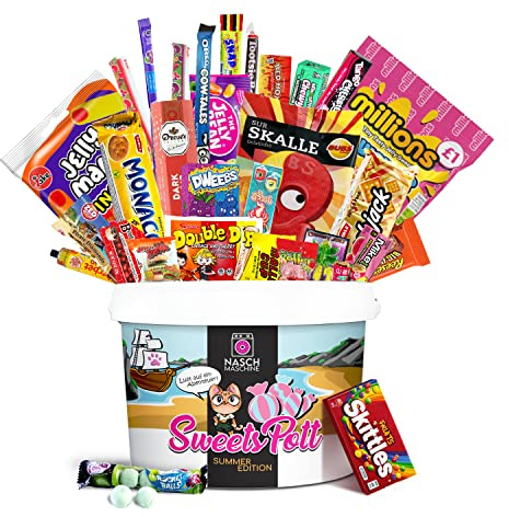 Naschmaschine® SweetsPott einzigartige Süßigkeiten Mischung aus aller Welt - 30 Teile Süßigkeiten Mix XXL als ideale Geschenkidee
