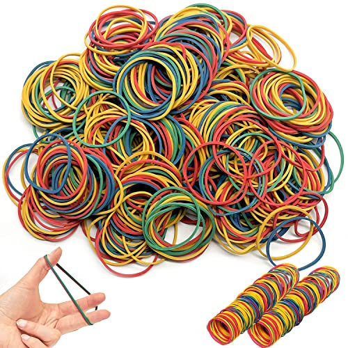500 Piezas Gomas Elasticas, Bandas Colores de Goma, Goma Elastica Varios Colores 38mm, para Oficina Artículos
