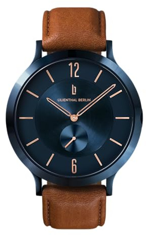 Lilienthal Berlin Herrenuhr The Classic in Blue Rose – Armbanduhr aus Chirurgenstahl mit einem Quarzuhrwerk & saphirgehärtetem Mineralglas – 42,5 mm