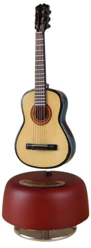 Miniaturgitarre Modell Spieluhr Mini Violine Harfe Spieluhren Musikinstrument Ornamente Display Musikinstrumente Miniatur (Color : Guitar Music Box)