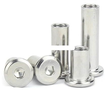 1/10 Stück M3 M4 M5 304 Edelstahl großer flacher Sechskant-Innensechskantkopf Möbelnietverbinder Einsatz Gelenkhülse Überwurfmutter (10 Stück) M4 x 10 mm