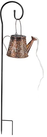 RXMORI Luces Solares para Regadera Al Aire Libre, Luz Colgante para Hervidor de Agua, Decoración de Luces Solares para Jardín, Luces de Cadena de Hervidor de Metal Retro para Patio, Césped, Camino