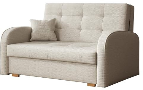 Mirjan24 Schlafsofa Viva Gold II mit Bettkasten, 2 Sitzer Polstersofa mit Schlaffunktion inkl. Kissen, Sofa, Sofagarnitur, Bettsofa, Wohnlandschaft, Farbauswahl (Aragon 03)