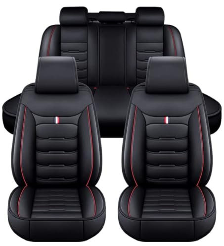 LICOME Auto Sitzbezüge für Hyundai Tucson Plug-in Hybrid 2020-2023, Leder Autositzbezüge Sets, 5 Sitzer Schonbezüge Sitzschoner Vorne Hinten Wasserdicht Sitzauflage Accessories,C Black red
