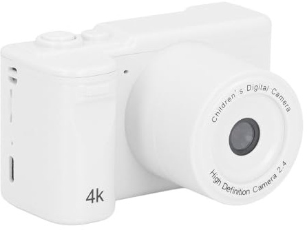Cámara Digital HD Mini Cámara Dual Cámaras Retro de Alta Definición Antiguas para Fotografía Video, Cámaras Digitales de Disparo Puntual (White)