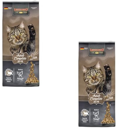 Leonardo Adult Complete 32/16 | Doppelpack | 2 x 300 g | Trockenfutter für ausgewachsene Katzen | Reduzierter Energiegehalt für eine Gute Figur | Für weniger aktive Katzen