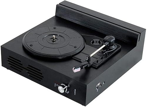 WDWDW Giradischi Vintage, Giradischi Bluetooth in Legno di Quercia, Giradischi con 1 Slot, 2 Altoparlanti Stereo Incorporati, Grammofono a 3 velocità