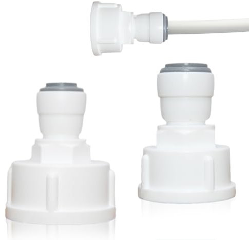 Lot de 2 raccords rapides pour eau - 2 tailles - Raccord droit - 3/8 vers 3/4 et 1/4 vers 3/4 femelle - Double joint - Raccord rapide pour filtre à eau