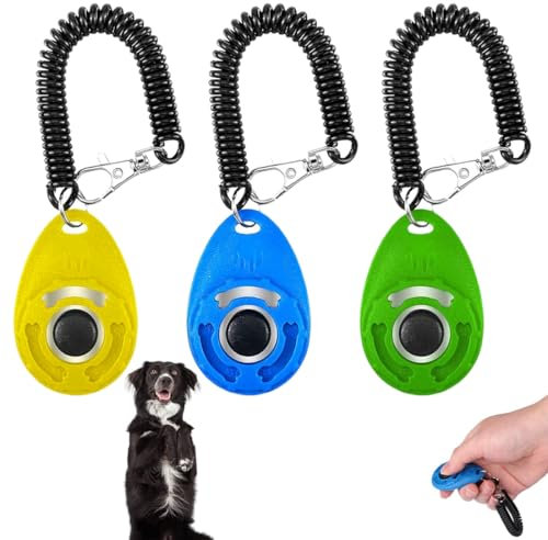 HABNI 3 Stück Hunde Clicker Klicker Mit Großem Knopf Trainings Clicker Mit Handschlaufe Für Hundetraining Hundeerziehung Auch Für Katzen Pferde
