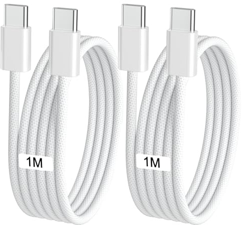 Cable USB C Carga Rapida para iPhone 17 16 15 Pro Max/Plus/Air, Pro/Air, 2Pack 1M Cable USB C a USB C 60W Cable iPhone 15 16 Cable Cargador Tipo C Carga Rapida para Samsung Galaxy S24 S23 S22 S21