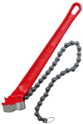 misppro Chiave a catena da 35,5 cm, strumento di rimozione del filtro dell'olio, accessorio per tubi pesanti, multifunzione, portatile, rosso