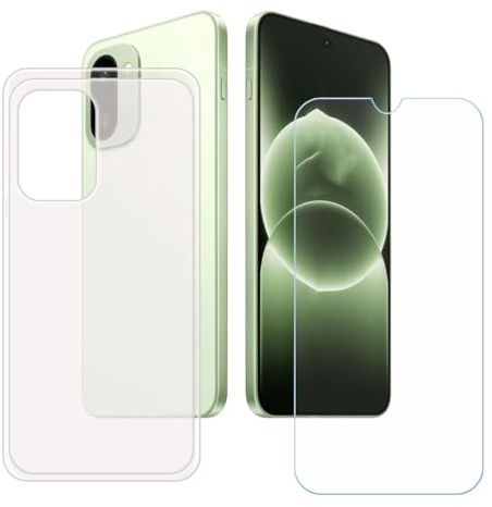 GYDQQKJ Funda para OnePlus 15R + Vidrio Protector de Pantalla Cristal Templado Film, Translúcido Suave TPU Silicona Cover Carcasa Caso Case para (6.83)