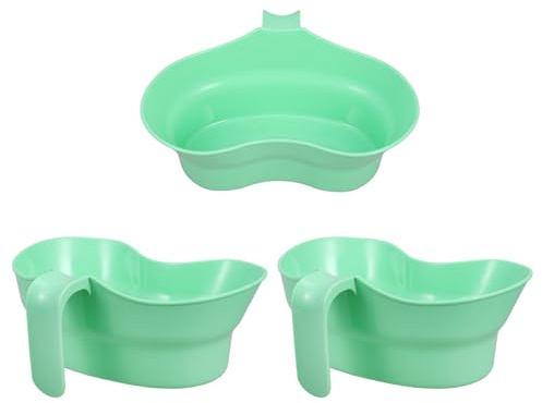 PAMINGONO Set 3 Pezzi Tazze da Ospedale per Igiene Orale Anziani, Bicchieri per Risciacquo e Lavaggio Denti in Plastica Leggera, Ausilio per Pazienti Costretti a Letto in Casa e