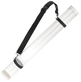 RCGOFOLLOW Träningsbadmintonhink bollrör bärbar professionell 304 rostfritt stål hållbar lätt basketboll förvaringstank justerbar rem utrustning tennis, 75 cm