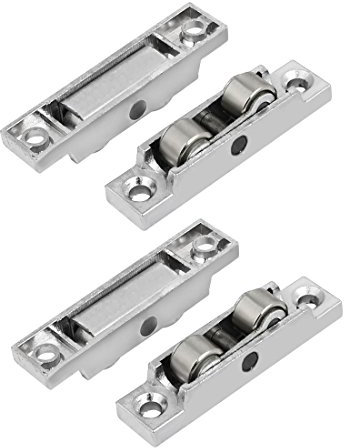 sourcing map 4pcs Zinklegierung doppelte Rolle Schiebetür Fenster Gleitrolle 59mmx13mmx13mm DE de
