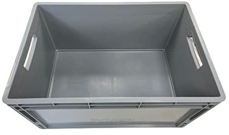 Contenitori impilabili in plastica resistente, 66 litri, 60 x 40 x 32 cm, colore grigio (600 x 400 x 320 mm)