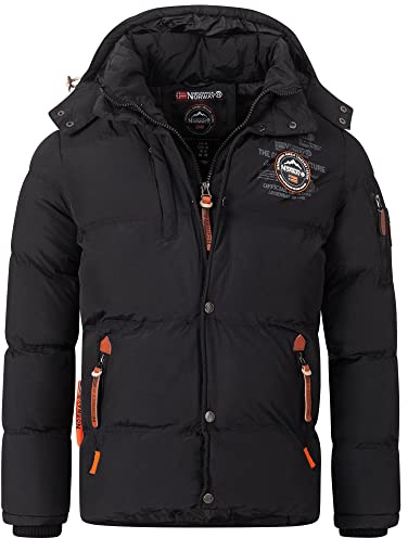 Geographical Norway - Giacca invernale da uomo trapuntata - Anorak caldo e imbottito - Giacca outdoor per sci e snowboard per l'inverno/autunno, in bundle con berretto UD, L