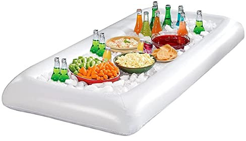 RosyFate Bar de Piscine Flottant, Plateau Gonflable Piscine, Refroidisseur de Boisson Gonflable, Plage d'Été, Cool et Amusante, pour Garder La Nourriture et Les Boissons Fraîches et Délicieuses