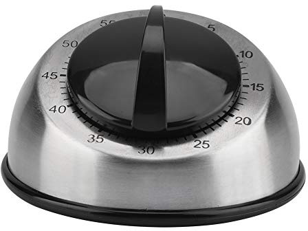 Mechanischer Küchentimer Edelstahl 60 Minuten Zeiterinnerung Aufziehtimer Kurzzeitmesser Küchenwecker Countdown Timer Ideal zum Kochen Backen Studieren
