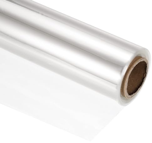 PATIKIL Trasparente Fiore Involucro Carta, 98ft x 16in Involucro Rotolo Regalo Incarto 2.5 Mil Pellicola Spessa per Artigianato Involucro, Trasparente
