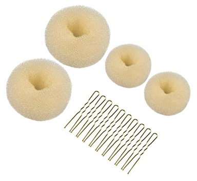 Hair Donut Set | 4Pcs Donut Bun Makers | Blonde Doughnut Bun Hair Accessories for Girls & Kids