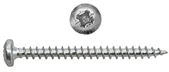 Panhead Schrauben verzinkt 4x40 mm - 200 St. Vollgewinde Holzschrauben PZ 2