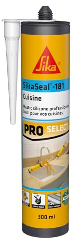 SIKA - Silicone sanitaire Cuisine - SikaSeal-181 - Transparent - 300ml | Réalisation de joints - Spécial cuisines - Intérieur/extérieur - Longue durée - Anti-moisissure