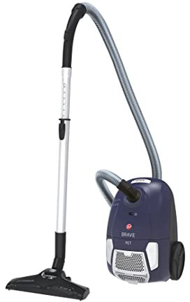 Hoover Brave BV61PET, Aspirapolvere a slitta con borsa, potente 700 W, grande capacità 2,3 l + scarico senza contatto, tubo estensibile e raggio d'azione 7,5 m, silenzioso, compatto + spazzola