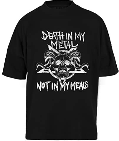 Veganer Metalhead T-Shirt Unisex Schwarz Baggy Tee Für Männer Frauen