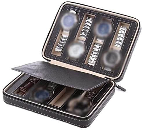 Uhrenetui Uhrenbox Uhrenkoffer Uhrenkasten Uhrenbox Für Herren 8 Slot Leder Uhrenetui Organizer Elastisches PU-Material Vintage Vitrine Aufbewahrung Für Die Uhr Uhrenrolle Uhren Aufbewahrungsbox ( Col