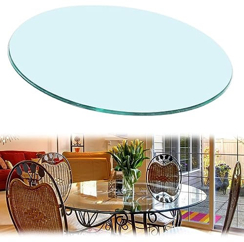 SAGIDAR Rund Tischplatte Glasplatte Tisch Glasplatte Ersatzteil, Tischplatte Gehärtetes Glass Tischplatte Sicherheitsglas, Transparent Aus Gehärtetem Glass Sicherheitsglas Klarglas