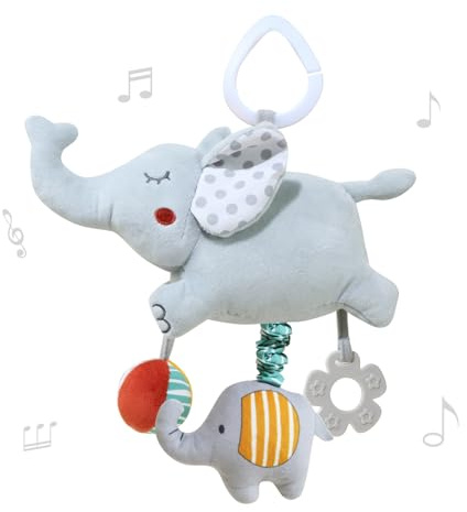 Baby Elephant Car Seat Toys For Babies 0-6 Months Musical Learning Toddler & Newborn Teethers For Boy & Girl Gift