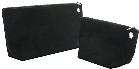 Werkzeugtasche - 16oz gewachstes Segeltuch Organizer für Männer und Frauen, Tragbarer Werkzeug-Organisator | 1 groß 1 klein | Für Münzen, Zangen, Muttern - Schwarz