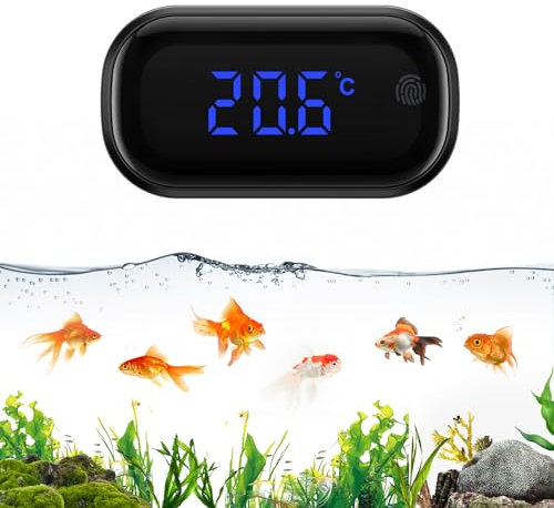 Ankilo Digitales Aquarium-Thermometer mit Touchscreen, kabelloses LED-Marinethermometer für Süßwasser, Salzwasser und Reptilien