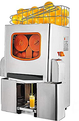 Máquina exprimidora comercial,Extractor de jugo de naranja de alimentación automática de 120 W,Extractor de jugo de masticación lenta con gabinete de acero inoxidable,Extractor de frutas