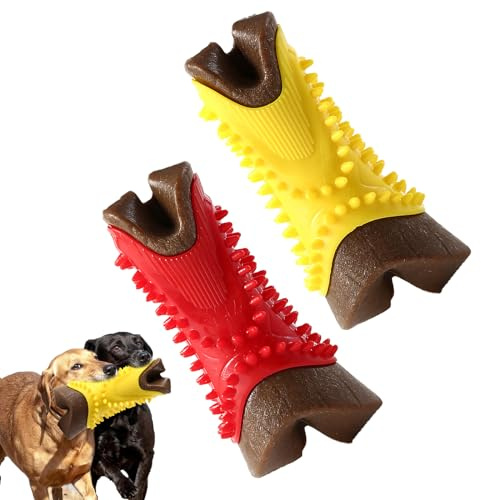 KUBDPQOR 2 Pezzi Giochi da Masticare Resistenti per Cani Grandi, Giochi da Masticare per Cani, Bastoncino per La Pulizia dei Denti in Gomma Resistente ai Morsi per Cani di Piccola e Media Taglia