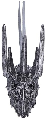Nemesis Now Sagan om ringen Helm of Sauron hängande prydnad 10 cm, harts, silver, Sauron hjälm hängande dekoration, Sagan om ringen heminredning, gjuten i den finaste hartsen, skickligt handmålad