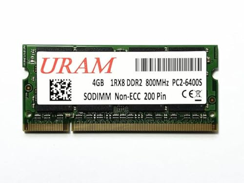URAM Memoria RAM de 4 GB (1 x 4 GB) DDR2 de 800 MHz PC2-6400 para ordenador portátil SODIMM de 200 pines