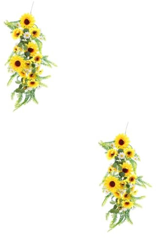 Cabilock 2 Stück Sonnenblumen Wandbehang Blumengirlande Simulierte Sonnenblumen Requisite Haushaltsdekoration Hängende Sonnenblumen Dekoration Blumengirlande Künstliche