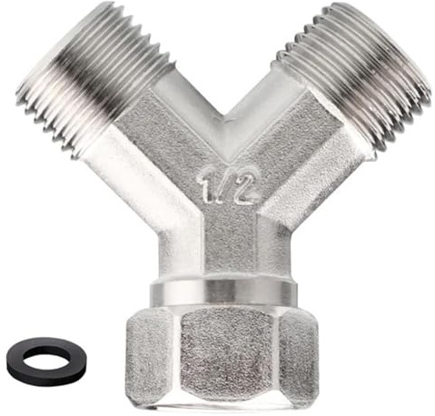 BBTISG Y Shape Hose Splitter, 1/2 inch Pipe Connector Three Way Hose Tap Connector Y Splitter Manifold Garden Hose Faucet Adapter for Outdoor, Garden, Courtyard, Lawn, Kitchen