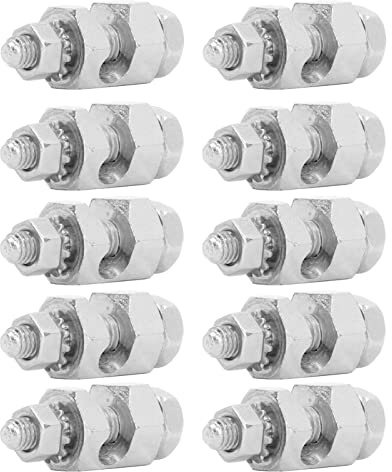 10 Packungen Blitzschutz Kabelklemme, Externer Sechskant Kupfer Erdungsschutz Kabelclip für PV Module, Standardspezifikation, Kompakt und Flexibel